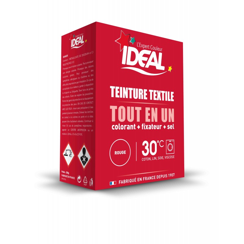 Teinture textile IDEAL Rouge 0.35 kilogramme