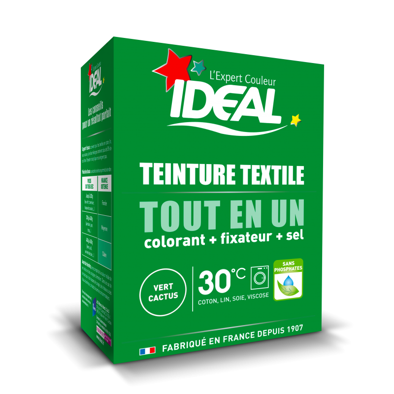 Teinture liquide pour textile vert anis Ideal 40ml